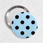 Polka Dots - Black on Light Blue 2.25  Handbag Mirror
