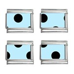 Polka Dots - Black on Light Blue 9mm Italian Charm (4 pack)