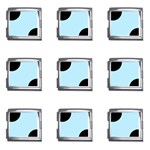 Polka Dots - Black on Light Blue Mega Link Italian Charm (9 pack)