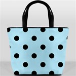 Polka Dots - Black on Light Blue Bucket Bag