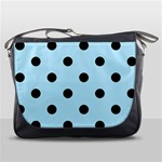 Polka Dots - Black on Light Blue Messenger Bag