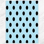 Polka Dots - Black on Light Blue Canvas 18  x 24 