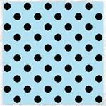Polka Dots - Black on Light Blue Canvas 20  x 20 