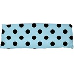 Polka Dots - Black on Light Blue Body Pillow Case (Dakimakura) (One Side)