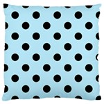 Polka Dots - Black on Light Blue Large Cushion Case (Two Sides)