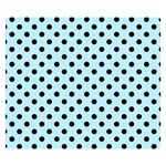Polka Dots - Black on Light Blue Double Sided Flano Blanket (Small)