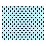 Polka Dots - Black on Light Blue Double Sided Flano Blanket (Large)