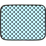 Polka Dots - Black on Light Blue Double Sided Fleece Blanket (Mini)
