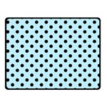 Polka Dots - Black on Light Blue Fleece Blanket (Small) (One Side)