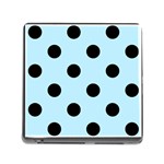 Polka Dots - Black on Light Blue Memory Card Reader (Square)