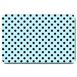 Polka Dots - Black on Light Blue Large Doormat