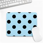 Polka Dots - Black on Light Blue Small Mousepad