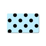 Polka Dots - Black on Light Blue Magnet (Name Card)