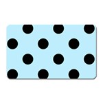 Polka Dots - Black on Light Blue Magnet (Rectangular)