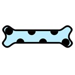 Polka Dots - Black on Light Blue Magnet (Dog Bone)