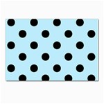 Polka Dots - Black on Light Blue Postcard 5  x 7 