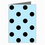 Polka Dots - Black on Light Blue Greeting Cards (Pkg of 8)