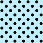 Polka Dots - Black on Light Blue ScrapBook Page 12  x 12 