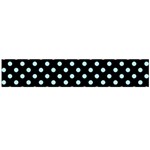Polka Dots - Light Blue on Black Flano Scarf (Large)