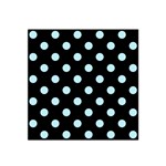 Polka Dots - Light Blue on Black Satin Bandana Scarf