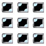 Polka Dots - Light Blue on Black Mega Link Italian Charm (9 pack)
