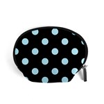 Polka Dots - Light Blue on Black Accessory Pouch (Small)