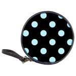 Polka Dots - Light Blue on Black Classic 20-CD Wallet