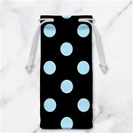 Polka Dots - Light Blue on Black Jewelry Bag