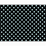 Polka Dots - Light Blue on Black Collage 11  x 14 