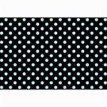 Polka Dots - Light Blue on Black Collage 12  x 18 