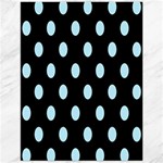 Polka Dots - Light Blue on Black Canvas 12  x 16 