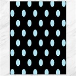 Polka Dots - Light Blue on Black Canvas 18  x 24 