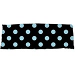 Polka Dots - Light Blue on Black Body Pillow Case (Dakimakura) (One Side)