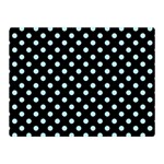 Polka Dots - Light Blue on Black Double Sided Flano Blanket (Mini)