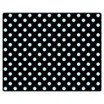 Polka Dots - Light Blue on Black Double Sided Flano Blanket (Medium)