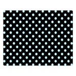 Polka Dots - Light Blue on Black Double Sided Flano Blanket (Large)