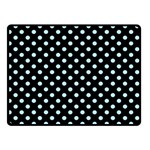 Polka Dots - Light Blue on Black Double Sided Fleece Blanket (Small) (Two Sides)