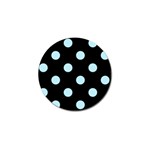 Polka Dots - Light Blue on Black Golf Ball Marker