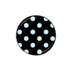 Polka Dots - Light Blue on Black Hat Clip Ball Marker (4 pack)