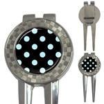 Polka Dots - Light Blue on Black 3-in-1 Golf Divot