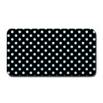 Polka Dots - Light Blue on Black Medium Bar Mat