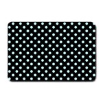 Polka Dots - Light Blue on Black Small Doormat