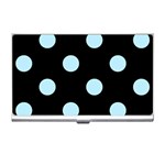 Polka Dots - Light Blue on Black Business Card Holder