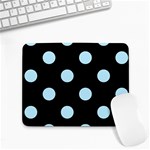 Polka Dots - Light Blue on Black Small Mousepad