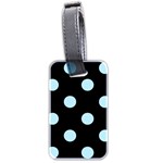 Polka Dots - Light Blue on Black Luggage Tag (Two Sides)