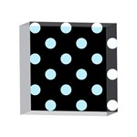 Polka Dots - Light Blue on Black 4 x 4  Acrylic Photo Block