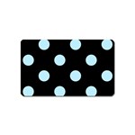 Polka Dots - Light Blue on Black Magnet (Name Card)