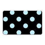 Polka Dots - Light Blue on Black Magnet (Rectangular)