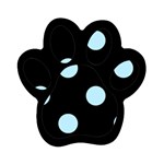 Polka Dots - Light Blue on Black Magnet (Paw Print)