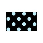 Polka Dots - Light Blue on Black Sticker Rectangular (100 pack)
